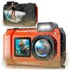 MaxMango 33FT Macchina Fotografica Subacquea Impermeabile 8K 70MP per Snorkeling | Maxmango D50 Fotocamera Digitale con Doppio Schermo Selfie 2,88, Autofocus, Zoom 18X,Batteria 2500mAh, Scheda 16GB-Arancione
