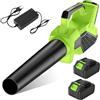 Gpanvor Soffiatore Foglie a Batteria con 2 Batterie 3.0 Ah e Caricatore | Motore Brushless, 260 km/h, 6 Velocità, Autonomia Max 100 min, 1.92 kg, per Foglie, Neve, Peli, per Giardino, Patio e Auto
