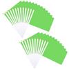 M METERXITY 25 Bandierine Mano Monocolori Vuote, 5x8 Pollici Poliestere Rettangolari Mini sublimabili con Asta Plastica per Feste/Fai da Te/Graffiti/Giardino [Verde]