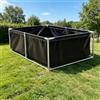 qodxcrfv Grande laghetto per Pesci in PVC con Telaio | Laghetto Artificiale Pieghevole per Carpe Koi e Pesci Ornamentali | Telo PVC 3 Strati Antistrappo | Valvola di Scarico
