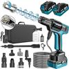 highsam Rondella ad alta pressione senza fili, motore brushless 3000 W, modalità 3 velocità, max 100 bar, batteria idropulitrice mobile con 2 batterie 4,0 Ah, ugello rotante 5 in 1, testa girevole a