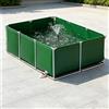 qodxcrfv Piscina Acquario Fuori Terra, Laghetto in Tela di PVC | Laghetto Artificiale Pieghevole per Carpe Koi e Pesci Ornamentali | Telo PVC 3 Strati Antistrappo | Valvola di Scarico