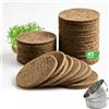 MidingChai 45 Vaschette per Microgreens in Iuta, 500 g/m², 95×95×5 mm, Set per Crescione con 3 Vassoi in Acciaio Inox, Biodegradabile, Ideale per Germogli, Erba di Grano e Pomodori
