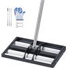 VEVOR Livellatore con Rullo per Prato, Rastrello Livellatore in Acciaio Inox 43 x 25 cm con Manico Regolabile, per Ordine e Livellamento di Terreni Fattorie Compost Prati Giardini e Campi da Golf