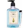 Accentra set sapone mani DR. FINLAY'S con crema Passionflower e Neroli | Dispenser a pompa, flacone chiaro azzurro beige, tubetto laterale, accessorio quotidiano da tenere accanto al lavabo