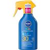 NIVEA SUN Kids Maxi Spray Protect & Care SPF 30 270 ml, Crema solare 30 bambini 3+ anni, Protezione solare 30 bambini spray extra resistente all'acqua e al sudore con Pantenolo, Vitamina C & E