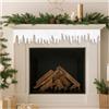 COM-FOUR® Ghirlanda stile ghiaccio da 5 metri come decorazione natalizia | Decorazione invernale di ghiaccioli per finestre e porte