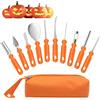 Horuili® Kit per intagliare zucche di Halloween, Strumento per intagliare zucche in 10 Pezzi, Strumento per intagliare zucche di Halloween in Acciaio Inossidabile, con Borsa di Trasporto