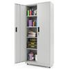COSTWAY Armadio Archivio a 5 Ripiani in Acciaio, Mobile Regolabile (Grigio) | Credenza con 2 Ante, 4 Ruote Bloccabili e Serrature e Chiavi, per Ufficio, Garage e Officina, 80 x 40 x 186 cm