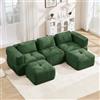 Comfymod Divano modulare a U senza telaio,divano componibile per soggiorno,schiuma 32D ad alta densità,seduta profonda,rivestimento in poliestere morbido,base antiscivolo,colore Verde