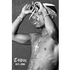 Close Up Tupac Shakur Poster Smoke (61 cm x 91,5 cm) + 1 paio di ganci neri per poster