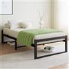 VECOCHO Letto 90 x 200 cm, struttura letto 90 x 200 cm, con rete a doghe in metallo, letto in metallo, 90 x 200 cm, con spazio di archiviazione, altezza 32 cm, letto per gli ospiti, letto matrimoniale