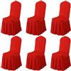 BUAOGDVG Gonna Parson Fodere for sedia rimovibili elasticizzate in spandex lavabile | Fodera protettiva for sedia attrezzata for cene, feste, cerimonie(Red,6)