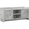 PUGYNBK Mobile TV 102 x 33 x 47 cm, grigio cemento | Legno resistente, maniglie in metallo, ampi ripiani, facile da pulire, design rettangolare
