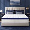 L'AGRATY Materasso 140 x 200 cm a molle (altezza 25 cm), 7 zone, ortopedico a molle insacchettate con strato comfort in memory foam, durezza media (H4), per alleviare la schiena