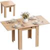 HOMCOM Tavolo da Pranzo Pieghevole per 4 Persone Guide 140x70x77 cm Rovere | Tavolo Cucina a Ribalta, Guide in Acciaio, Salvaspazio, Soggiorno, Sala da Pranzo