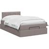 vidaXL Letto ottomano con materasso Tortora 120 x 200 cm Tessuto