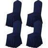 BUAOGDVG Gonna Parson Fodere for sedia rimovibili elasticizzate in spandex lavabile | Fodera protettiva for sedia attrezzata for cene, feste, cerimonie(Navy,4)