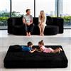 FIVIXIL Divano letto compresso disossato convertibile in memory foam con rivestimento rimovibile in tessuto rimovibile include 2 cuscini, nero: 200 x 100 cm
