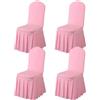 BUAOGDVG Gonna Parson Fodere for sedia rimovibili elasticizzate in spandex lavabile | Fodera protettiva for sedia attrezzata for cene, feste, cerimonie(Pink,4)