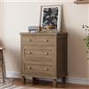 GarveeHome Vintage 4 Drawer Dresser - Sturdy Wood Chest with Carved Handles, Tapered Legs, Large Storage - Bedroom, Living Room, Entryway - Distressed Finish - Light Brown Color