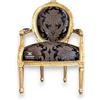 CasAmin Home & Living Accent Poltrona in stile barocco francese, sedia Lodge, fiore estivo, rosa, per arredamento di interni