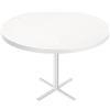 Xinyvee Tavolo rotondo 100 cm bianco per 4 a 6 persone tavolo da pranzo | Tavolo rotondo da pranzo con piano in legno e base a croce metallica per cucina sala da pranzo e pasti in famiglia