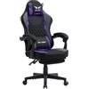 BRTHORY Sedia da gaming ergonomica, con poggiatesta regolabile, con superficie in tessuto, cuscino a molla, braccioli e poggiapiedi, 135°