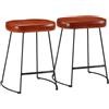 TEKGHUT Sgabello da bar, 2 pezzi, marrone scuro, 40 x 29,5 x 53 cm | Seduta in ecopelle, telaio in ferro verniciato a polvere, portata fino a 110 kg, design retrò