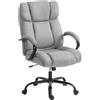 Vinsetto Sedia Ufficio Ergonomica con Funzione a Dondolo Grigio Chiaro | Poltrona Direzionale, Tessuto Effetto Lino, Portata 220kg, Girevole, Schienale Alto, Seduta Ampia, Altezza Regolabile