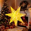 KATELUO Stella di Natale Luminosa, Lampada Stella di Carta, Stella Pieghevole con Luce LED, Stelle Carta da Appendere per Camere da Letto, Balconi, Giardini, Finestre, 45 cm