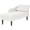 Beliani Chaise longue in tessuto con bracciolo destro con Gambe in legno bianco sporco