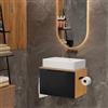YU YUSING Mobile Sottolavabo per Bagno, Mobile Bagno Sospeso Salvaspazio | Mobiletto Bagno Sottolavabo con Porta, Ampio Spazio di Archiviazione, Mobiletto Bagno, Nero e Marrone, Senza Lavabo