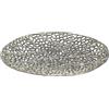 WOHNLING Ciotola Decorativa Rotonda 44x44x4 cm Metallo Argento Base | ciotola in metallo artistico organico, ciotola in alluminio elegante come decorazione da tavolo, svuotatasche artigianale