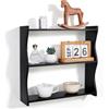 PH PandaHall Scaffale da Parete in Legno 3 Ripiani, Scaffali Galleggianti Nero Mensole Sospese Mensole a Parete per Camera da Letto Cucina Casa Ufficio, 43.9x13x43cm
