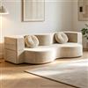 Whsmke Divano Letto In Tessuto Compresso, Divano Letto Pieghevole 2 In 1 Per Soggiorno, Camera Da Letto, Ufficio, Doppi Posti, Comodo Divano Salvaspazio(Beige,200cm*100cm)