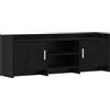 PUGYNBK Mobile TV 130 cm rovere nero legno ingegneria | Maniglie in metallo, ampi ripiani, facile da pulire, design rettangolare per salotto