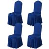 BUAOGDVG Gonna Parson Fodere for sedia rimovibili elasticizzate in spandex lavabile | Fodera protettiva for sedia attrezzata for cene, feste, cerimonie(Royal Blue,4)
