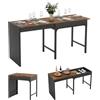 YU YUSING Tavolo da Pranzo Allungabile per 2-6 Persone 80-160 cm Cucina | Tavolo Pieghevole per Sala da Pranzo, Consolle Allungabile Richiudibile con Vano Portaoggetti Nascosto, Marrone e Nero