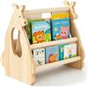 EQULIUS Libreria per bambini in legno Montessori, design a canguro, per la cameretta dei bambini, scaffale per libri, organizer per la cameretta dei bambini