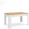 Skraut Home | Tavolo da Pranzo | Cucina, Sala da pranzo | 140x90x76 cm | Per 6 persone | Tavolo Cucina | Stile moderno | Rovere e bianco