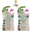 NIP Cherry Set di 4 ciucci rotondi (2 x 2), misura 2 (6 M + + Cherry Green + Cherry Night Luminoso)