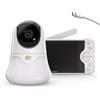 kk Kinderkraft Kinderkraft NITEEYE GLOW baby monitor con telecamera 1080p Full HD, monitor 5 pollici, senza Wi-Fi, modalità VOX, visione notturna, audio bidirezionale, luce notturna, batteria capiente, Bianco