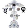 Tiny Love Soothe 'n Groove Mobile, giostrina 2 in 1 per lettino, 0+ mesi, carillon portatile stand-alone, stimolazione visiva, 18 melodie, 40 minuti di musica continua, decorazione in bianco e nero
