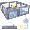 Aufun Box per bambini, in tessuto Oxford 300D, con rete anti-collisione, rete traspirante, chiusura lampo, parco giochi di sicurezza per interni ed esterni (grigio scuro, 150 x 180 cm)