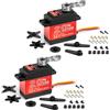 Miuzei Servo motore digitale RC Servo a 180°, impermeabile, con cambio in metallo, per auto RC 1/10 1/8, modelli, pale fisse, robot e intelligente fai da te (2 pezzi)