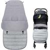 WIYETY Sacco nanna impermeabile per passeggino e passeggino, con chiusura lampo, antiscivolo, per passeggino, passeggino e passeggino, colore: grigio