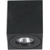 Eglo Plafoniera per esterni Torrecola, lampada per soffitto, in alluminio | di colore nero, faretto da soffitto con attacco GU10, IP44, 8 x 8 cm