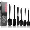 Magrimaxio Set di 6 Spatola Silicone Nero da Cucina utensili Pasticceria, Spatole per Dolci, Cucina in Silicone Spatola da Resistente al Calore fino a 230 ºC Antiaderent Set per Cuocere e Cucinare
