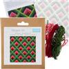Trimits Kit per punto Bargello - Motivo geometrico su tela prestampata (20,3 x 20,3 cm) con filato, ago, schema a colori e istruzioni - Un disegno decorativo per creare un'opera dai colori vivaci.